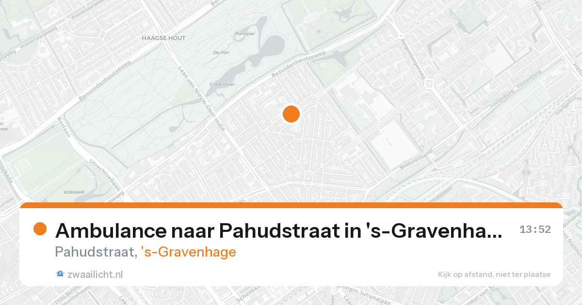 Ambulance naar Pahudstraat in 's-Gravenhage — 18 aug 2026