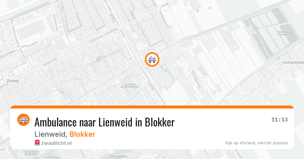 Ambulance naar Lienweid in Blokker — 9 jul 2026