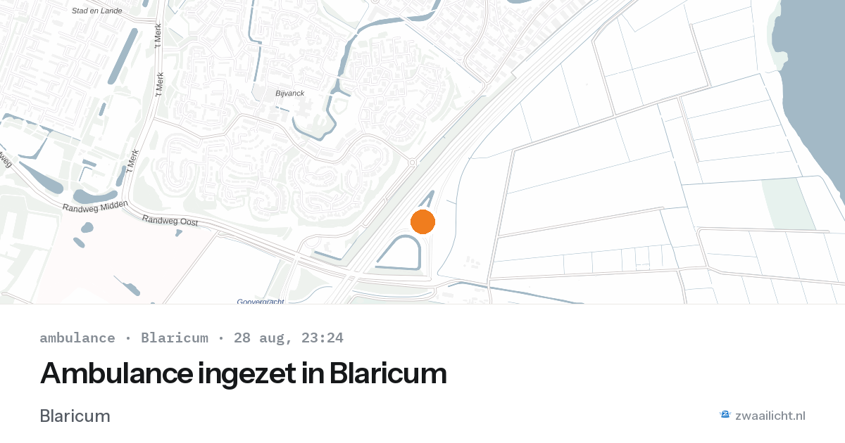 Ambulance ingezet in Blaricum — 28 aug 2026