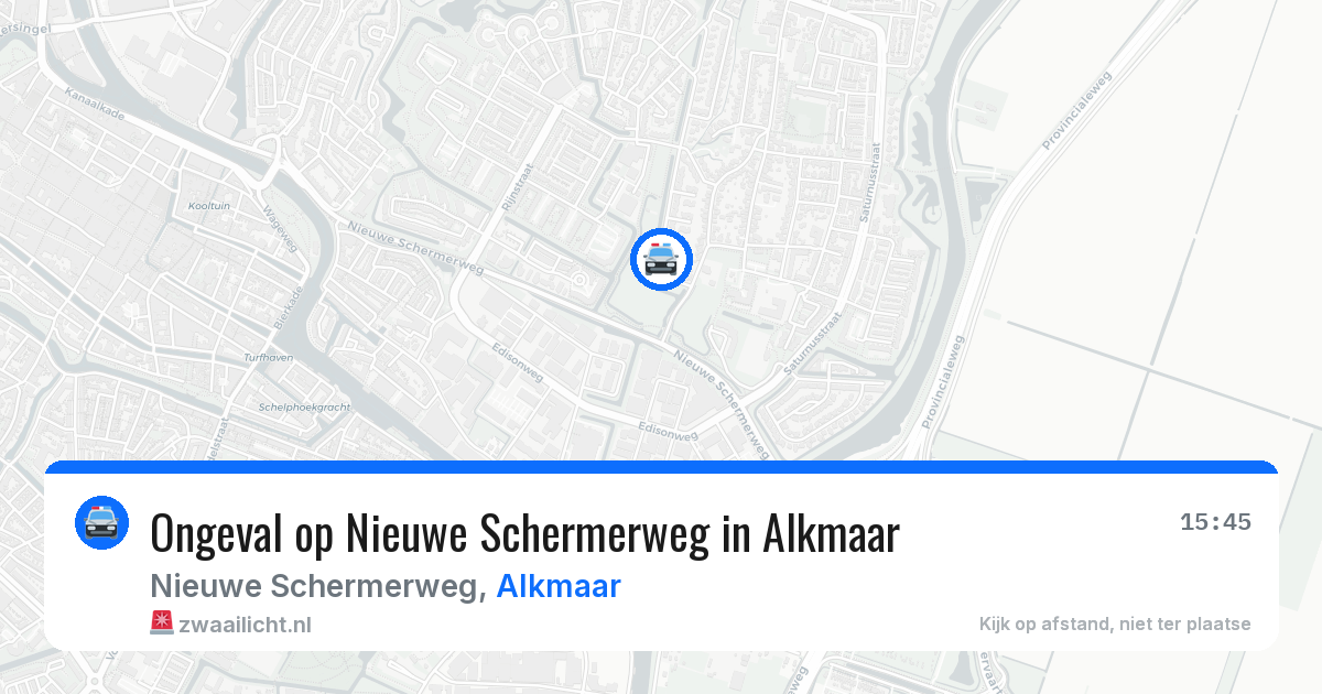 Ongeval op Nieuwe Schermerweg in Alkmaar — 11 aug 2026