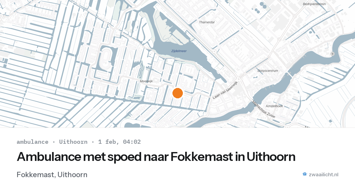Ambulance met spoed naar Fokkemast in Uithoorn — 1 feb 2026