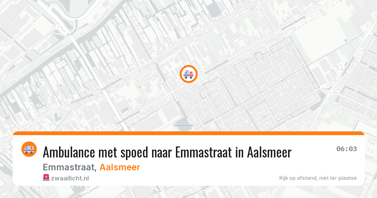 Ambulance met spoed naar Emmastraat in Aalsmeer — 11 aug 2026