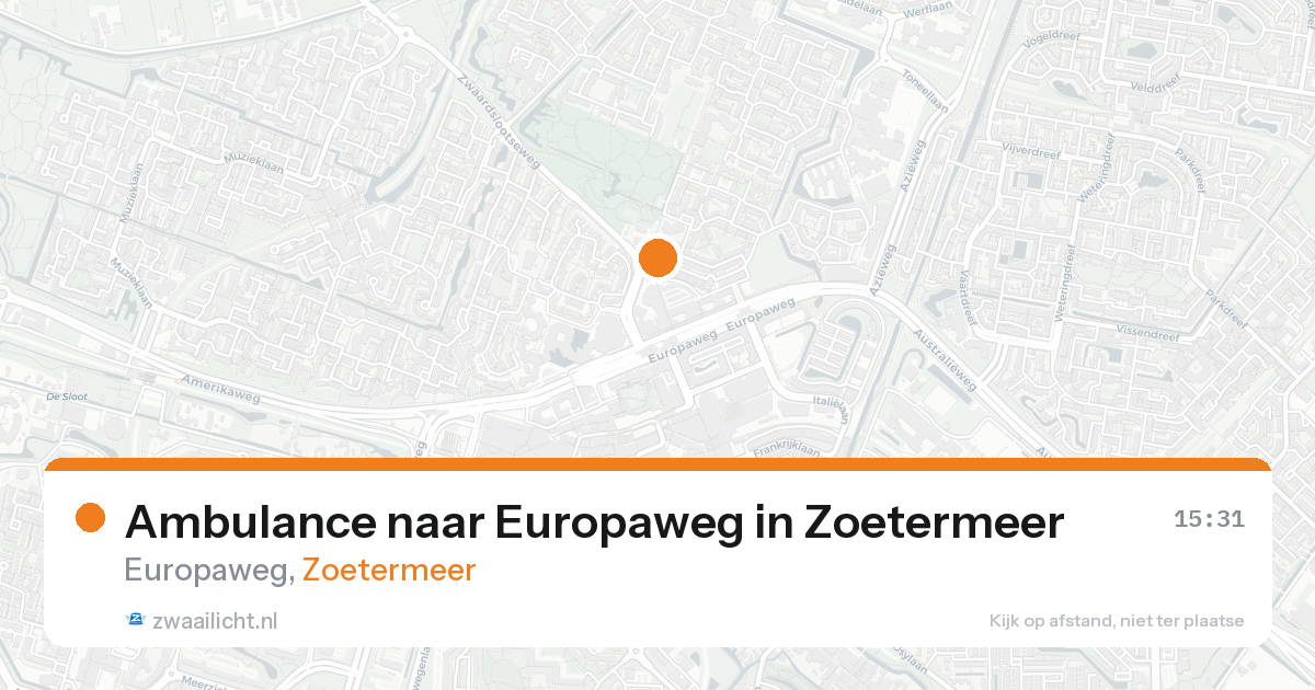 Ambulance naar Europaweg in Zoetermeer — 20 aug 2026