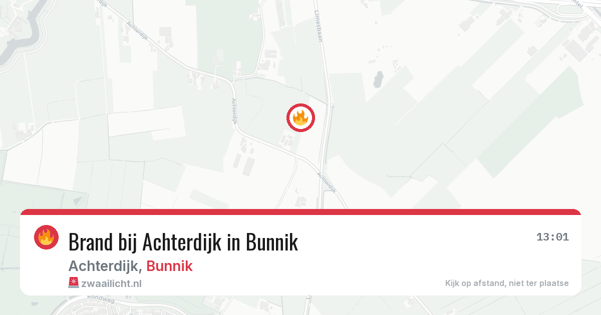 Brand bij Achterdijk in Bunnik — 17 apr 2026