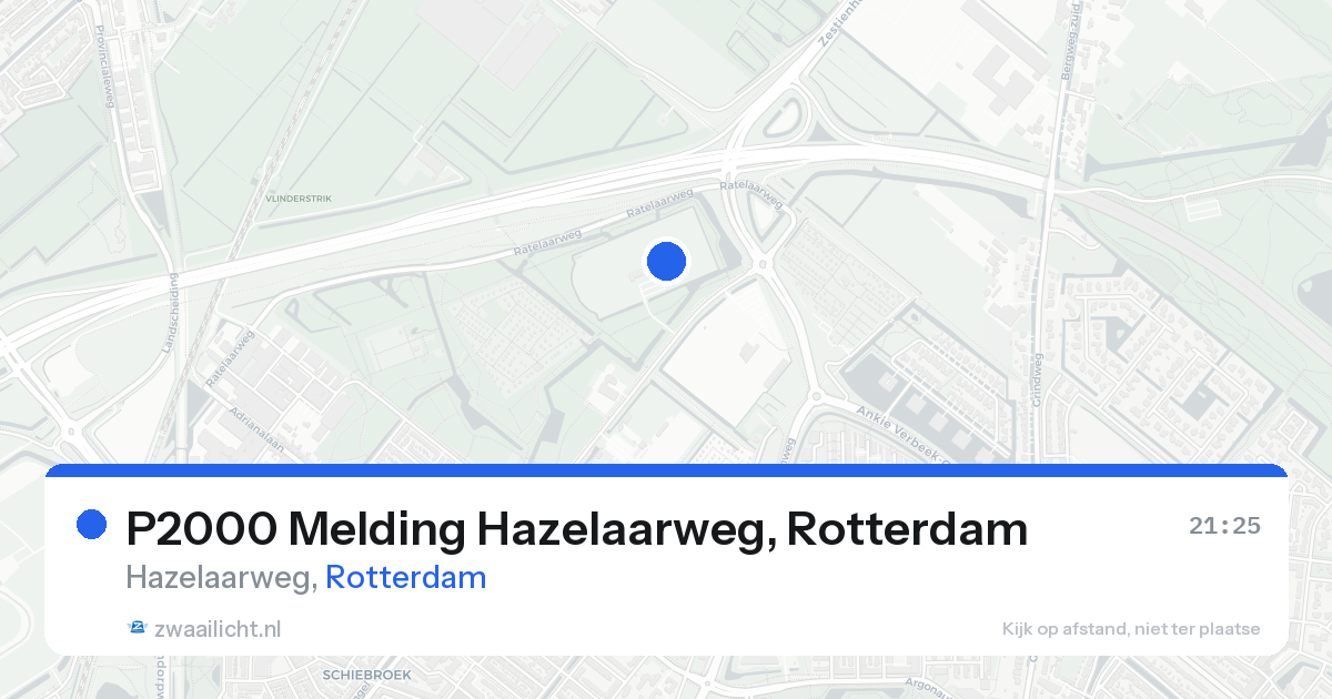 P2000 Melding Hazelaarweg, Rotterdam — 21 aug 2026