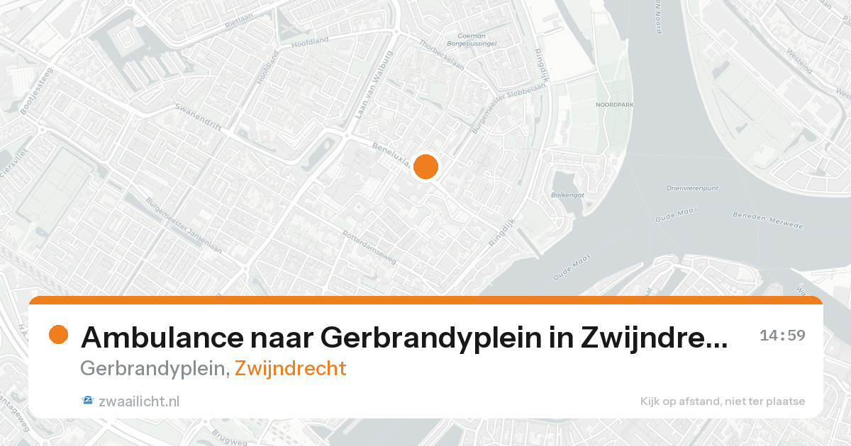 Ambulance naar Gerbrandyplein in Zwijndrecht — 20 aug 2026