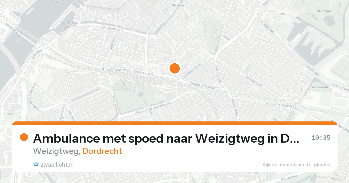 Ambulance met spoed naar Weizigtweg in Dordrecht — 23 aug 2026