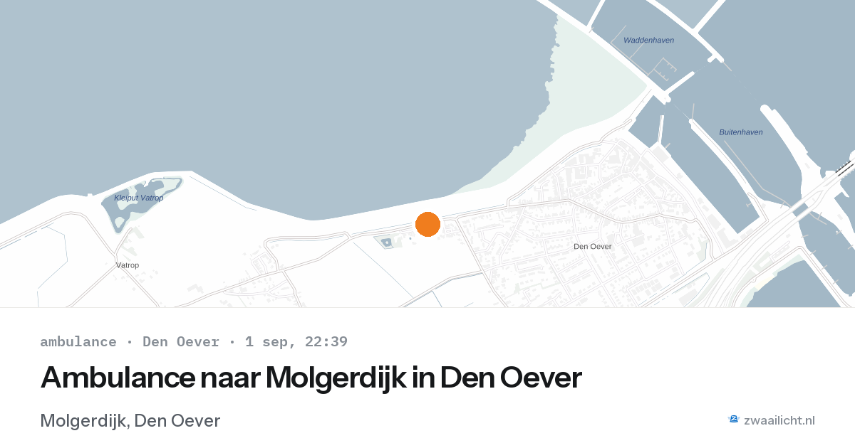 Ambulance naar Molgerdijk in Den Oever — 1 sep 2026