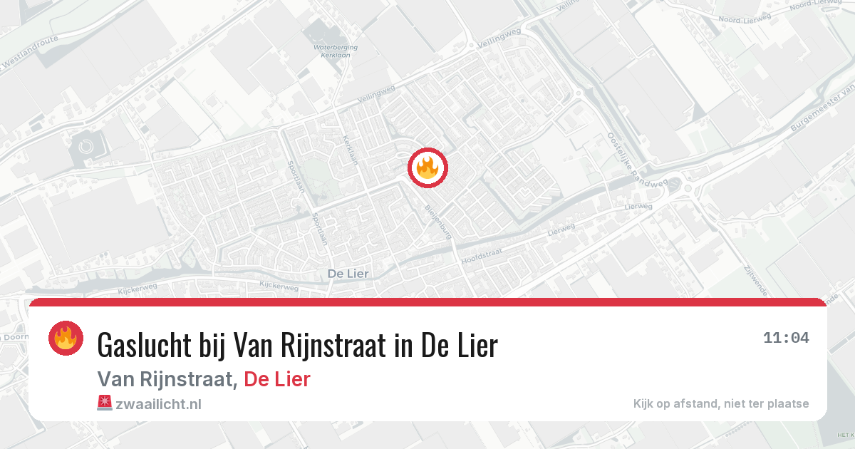 Gaslucht bij Van Rijnstraat in De Lier — 30 mei 2026