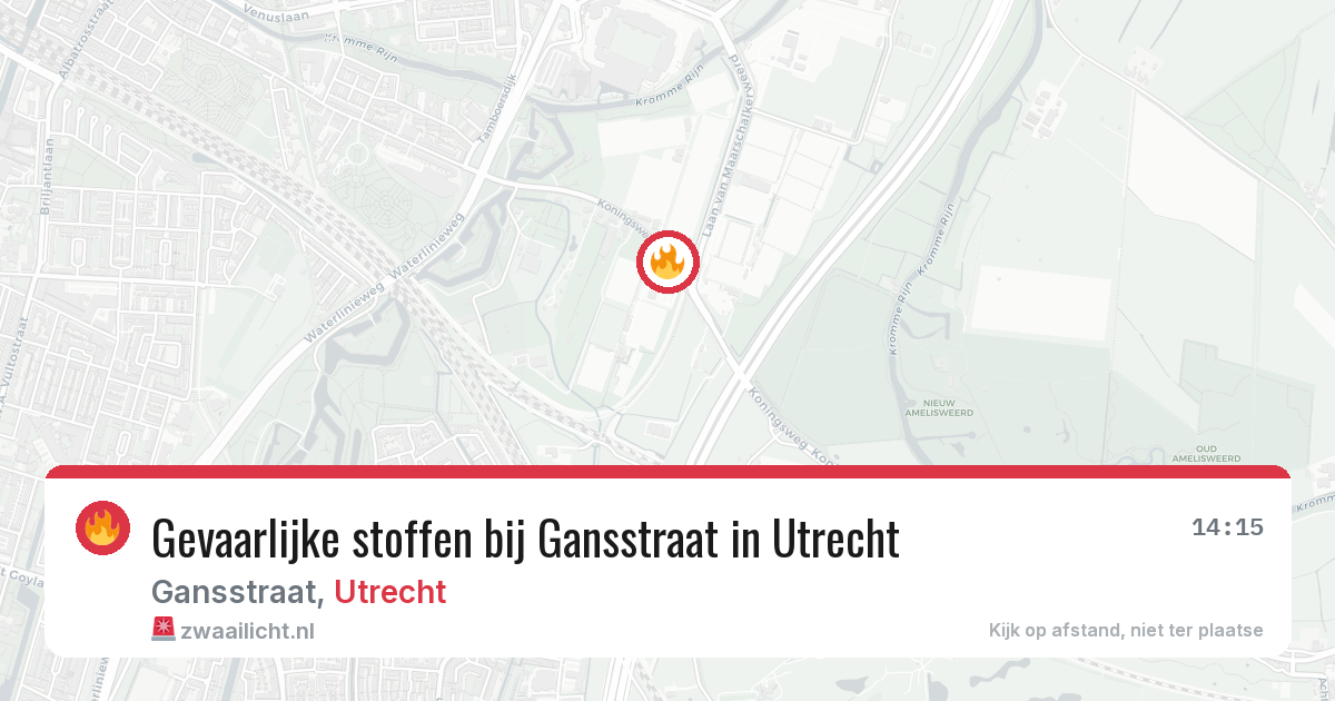 Gevaarlijke stoffen bij Gansstraat in Utrecht — 24 mrt 2026