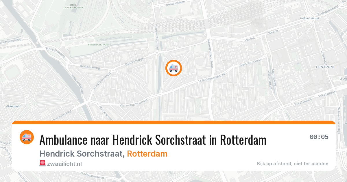 Ambulance naar Hendrick Sorchstraat in Rotterdam — 16 mei 2026