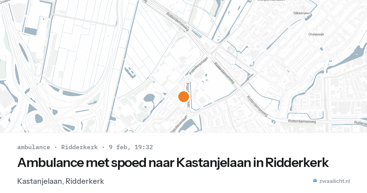 Ambulance met spoed naar Kastanjelaan in Ridderkerk — 9 feb 2026