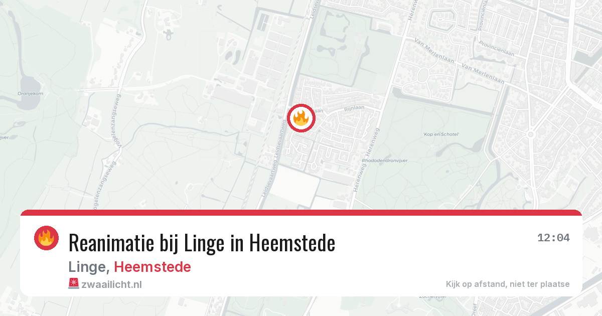Reanimatie bij Linge in Heemstede — 5 aug 2026