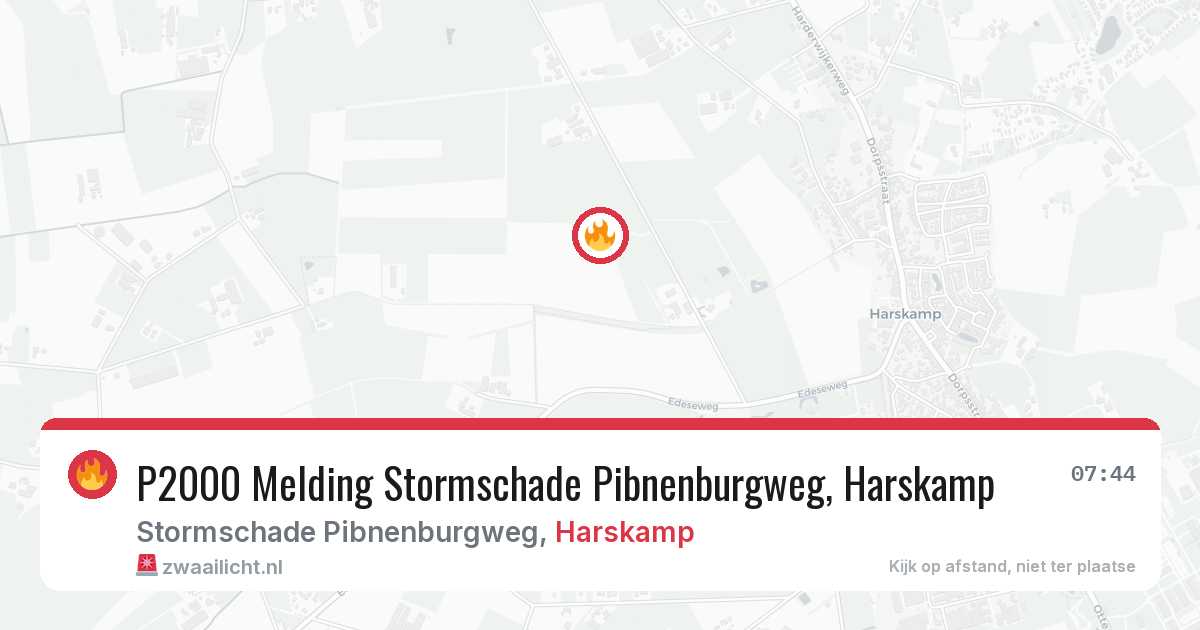 P2000 Melding Stormschade Pibnenburgweg, Harskamp — 28 jun 2026