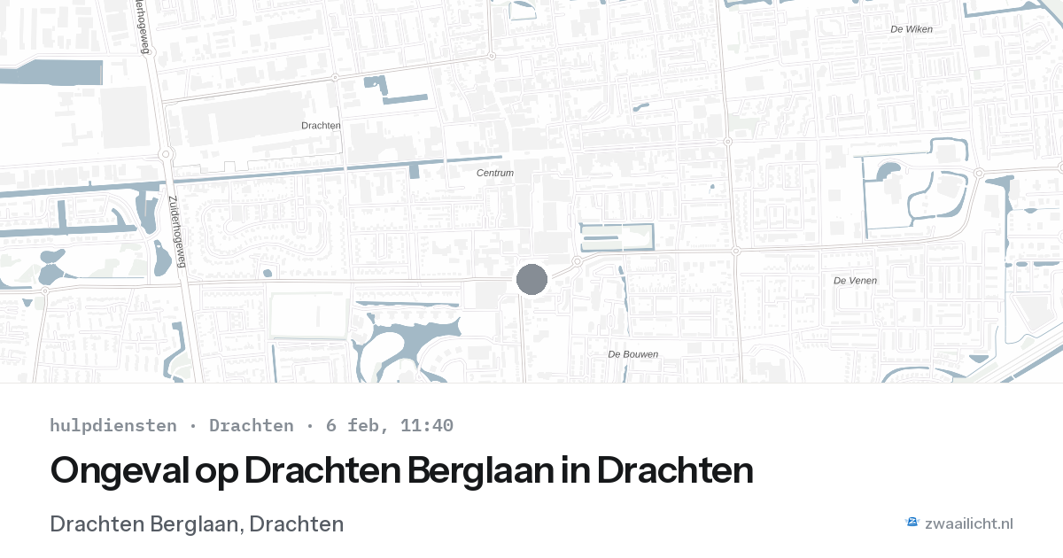 Ongeval op Drachten Berglaan in Drachten — 6 feb 2026