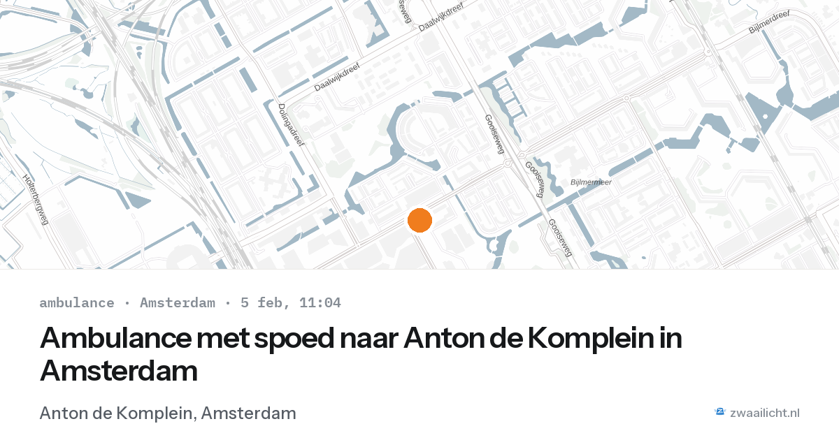 Ambulance met spoed naar Anton de Komplein in Amsterdam — 5 feb 2026