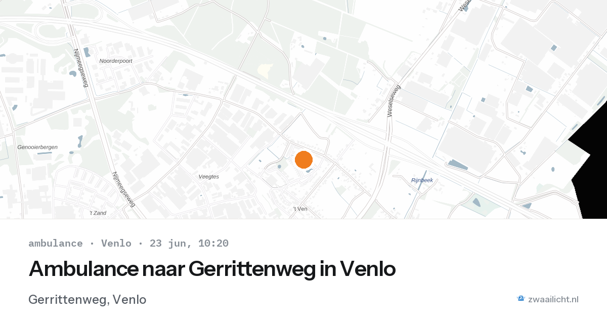Ambulance naar Gerrittenweg in Venlo — 23 jun 2026