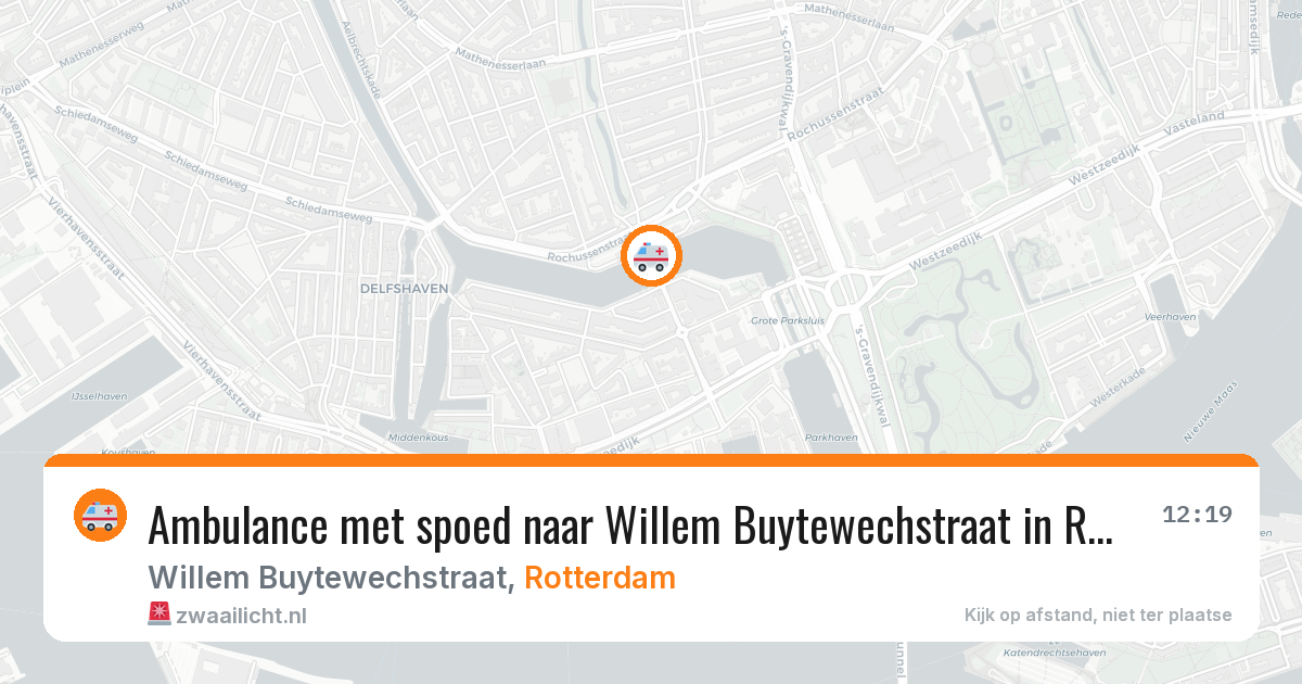 Ambulance met spoed naar Willem Buytewechstraat in Rotterdam — 12 aug 2026