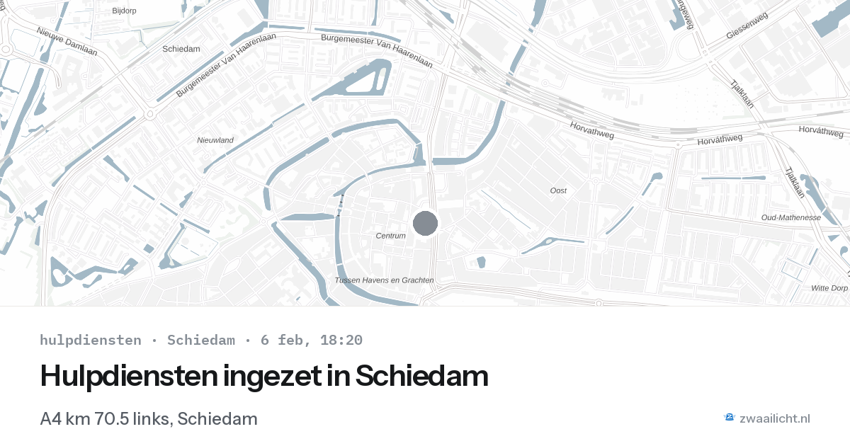 Hulpdiensten ingezet in Schiedam — 6 feb 2026 | 🚨 Zwaailicht.nl