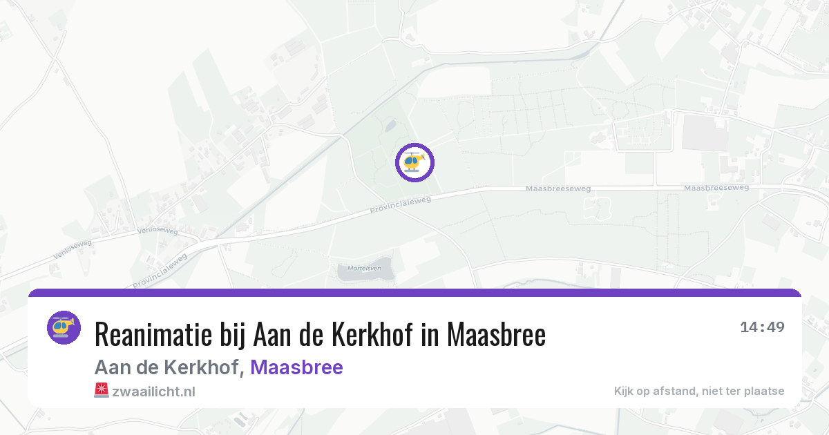 Reanimatie bij Aan de Kerkhof in Maasbree — 9 aug 2026