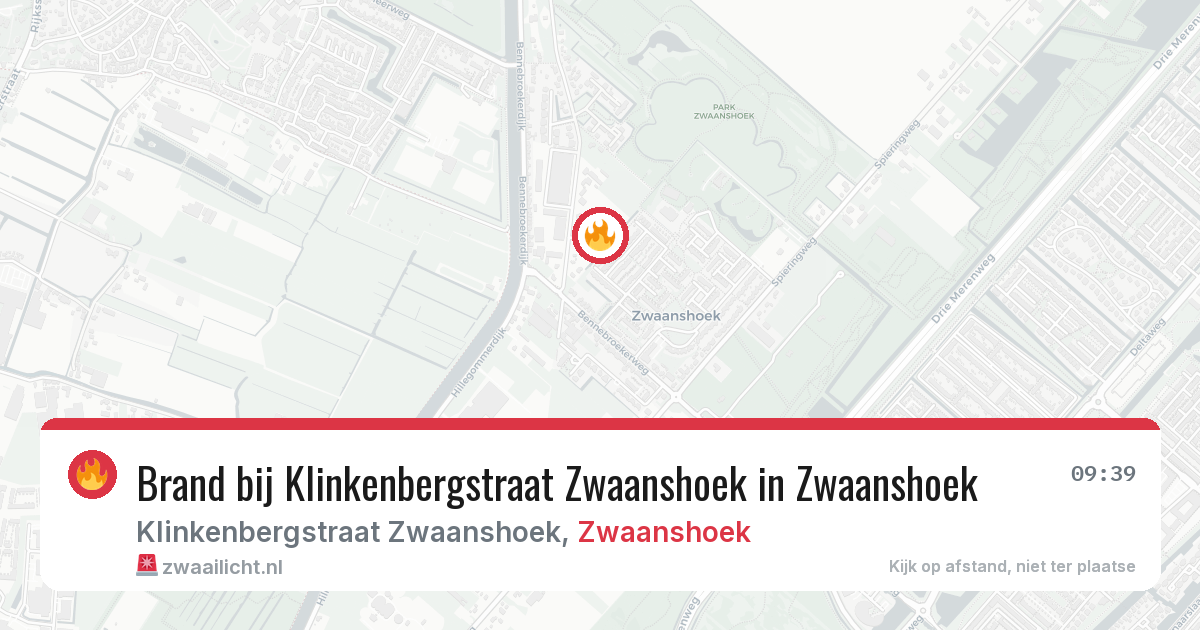 Brand bij Klinkenbergstraat Zwaanshoek in Zwaanshoek — 9 jul 2026