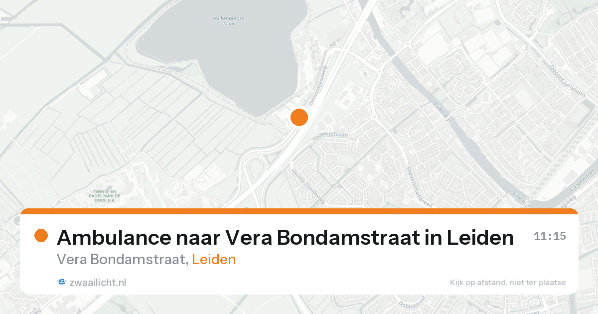 Ambulance naar Vera Bondamstraat in Leiden — 21 aug 2026