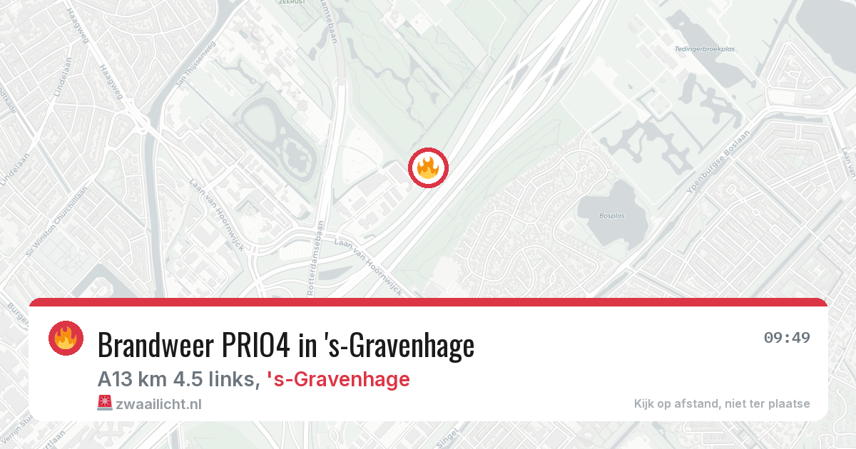 Brandweer PRIO4 in 's-Gravenhage — 14 aug 2026 | 🚨 Zwaailicht.nl