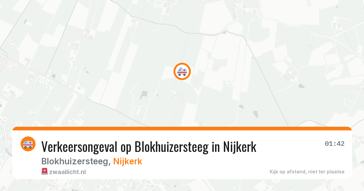 Verkeersongeval op Blokhuizersteeg in Nijkerk — 9 aug 2026