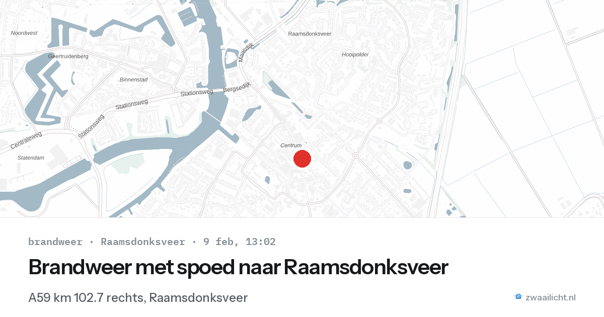 Brandweer met spoed naar Raamsdonksveer — 9 feb 2026 | 🚨 Zwaailicht.nl