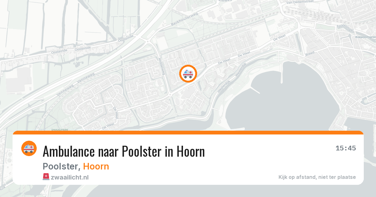 Ambulance naar Poolster in Hoorn — 20 jun 2026