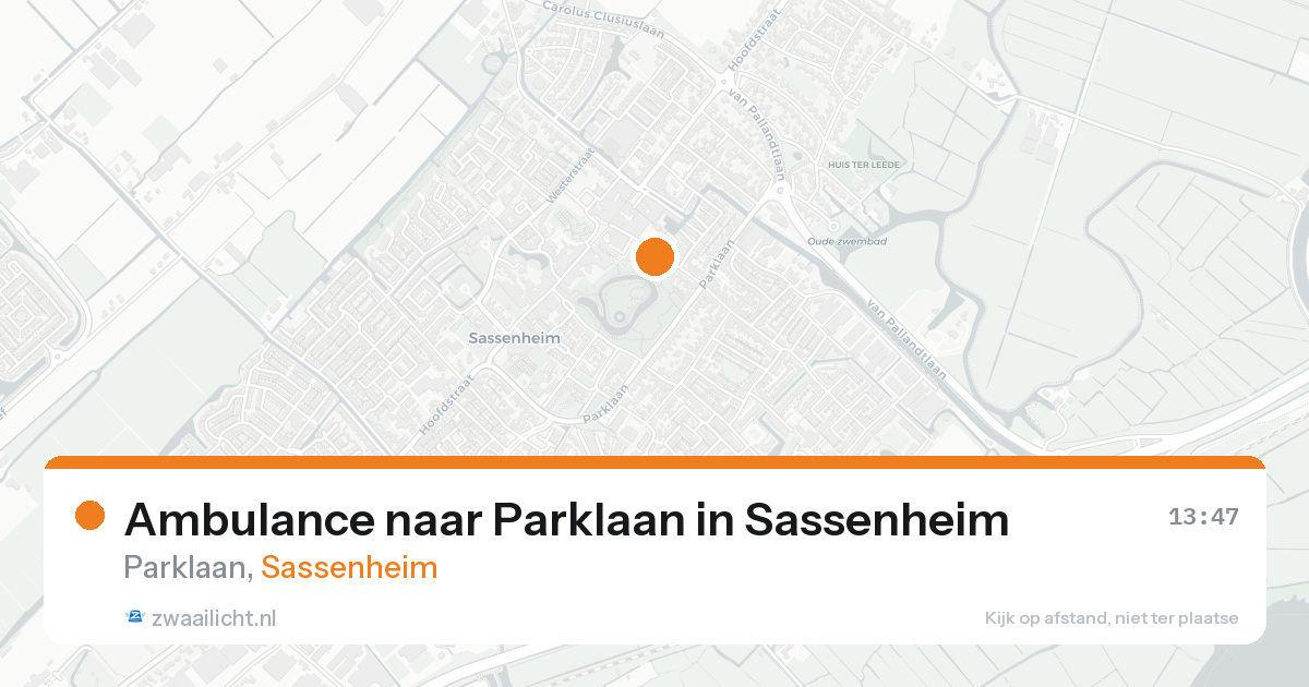 Ambulance naar Parklaan in Sassenheim — 21 aug 2026