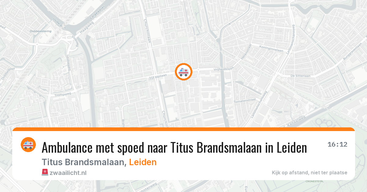 Ambulance met spoed naar Titus Brandsmalaan in Leiden — 6 aug 2026