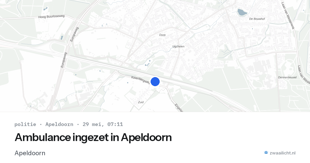 Ambulance ingezet in Apeldoorn — 29 mei 2026