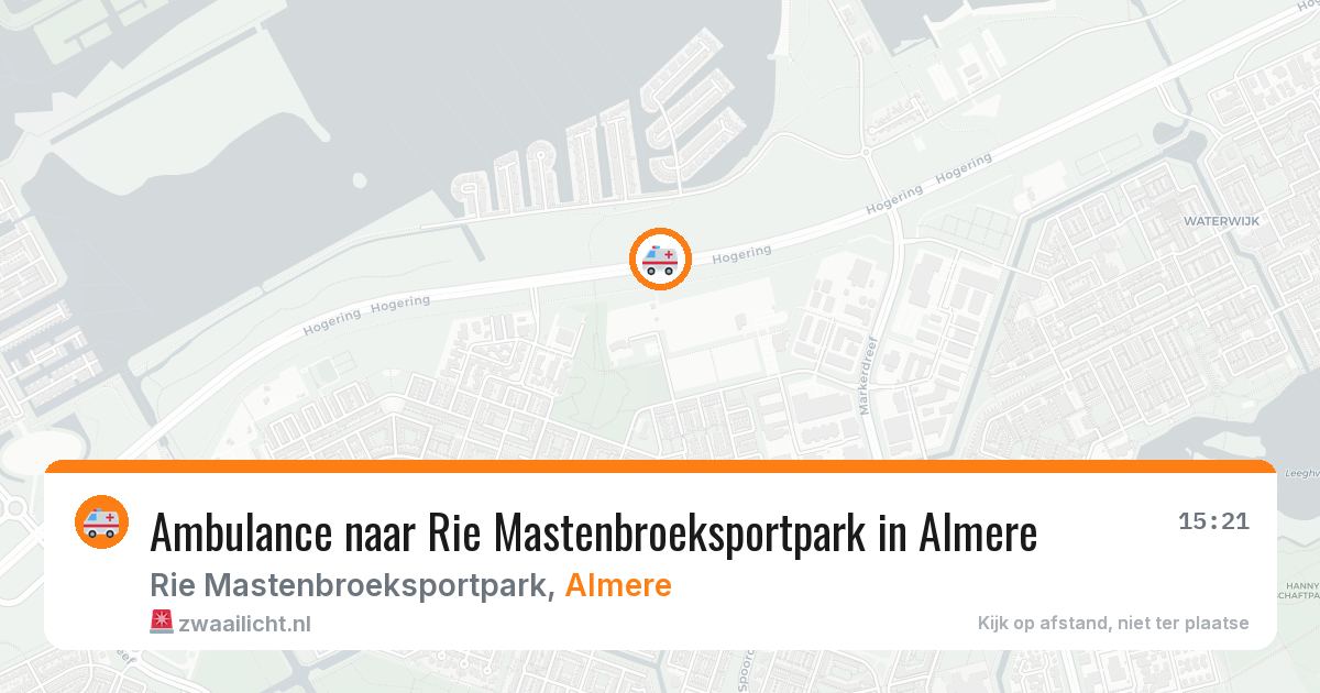 Ambulance naar Rie Mastenbroeksportpark in Almere — 20 jun 2026