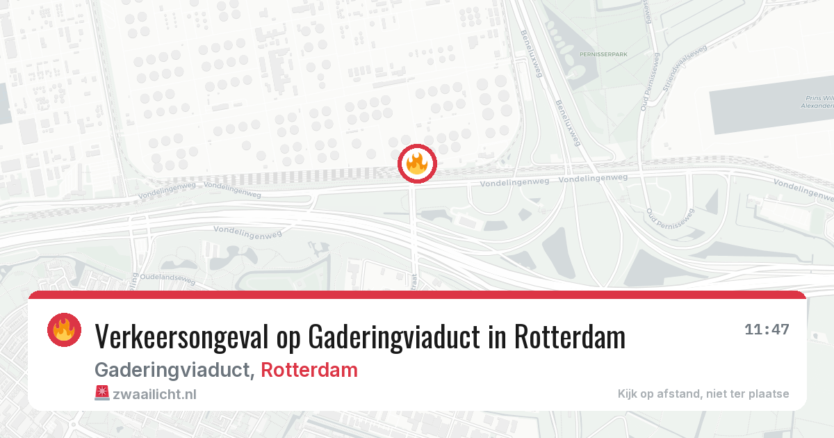 Verkeersongeval op Gaderingviaduct in Rotterdam — 29 apr 2026