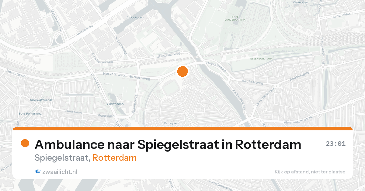 Ambulance naar Spiegelstraat in Rotterdam — 16 aug 2026