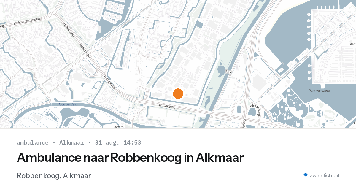 Ambulance naar Robbenkoog in Alkmaar — 31 aug 2026
