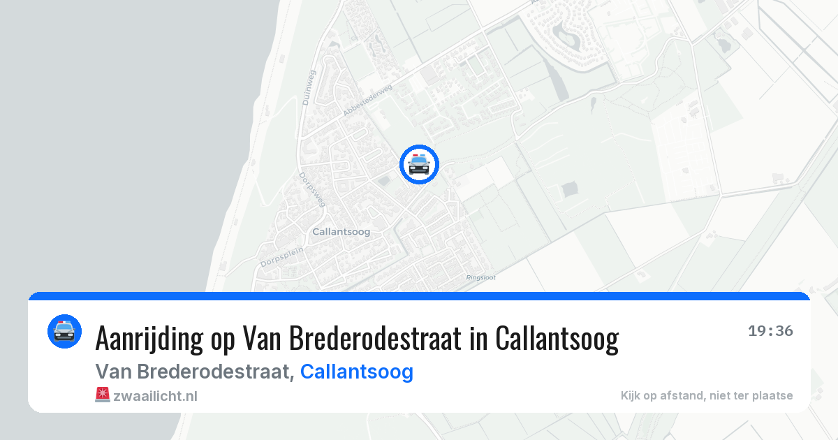 Aanrijding op Van Brederodestraat in Callantsoog — 30 jul 2026
