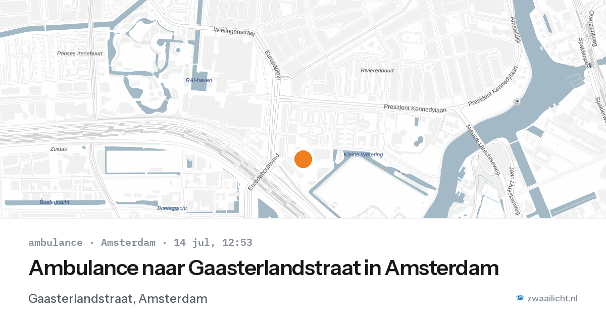 Ambulance naar Gaasterlandstraat in Amsterdam — 14 jul 2026