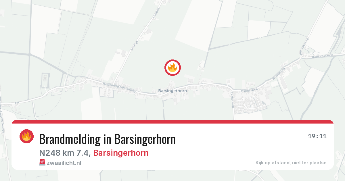 Brandmelding in Barsingerhorn — 7 aug 2026