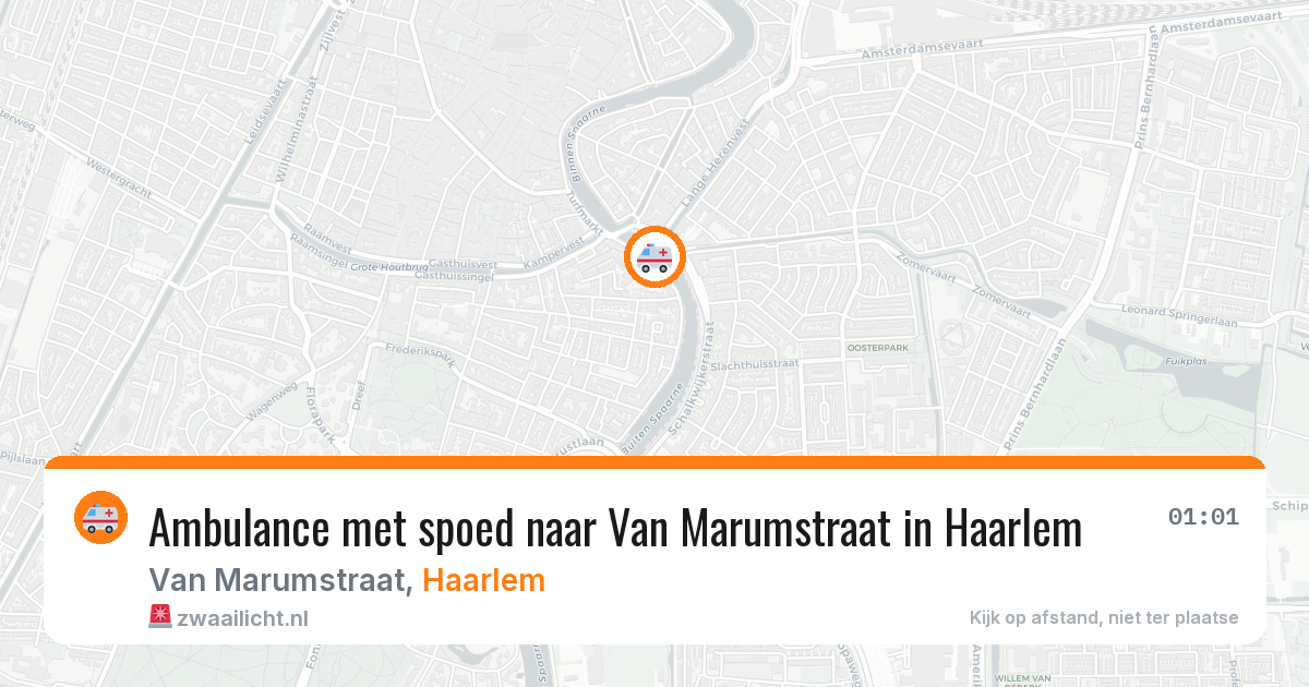 Ambulance met spoed naar Van Marumstraat in Haarlem — 29 mrt 2026