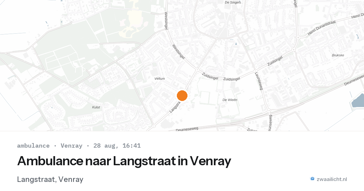 Ambulance naar Langstraat in Venray — 28 aug 2026