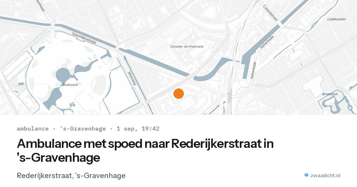 Ambulance met spoed naar Rederijkerstraat in 's-Gravenhage — 1 sep 2026
