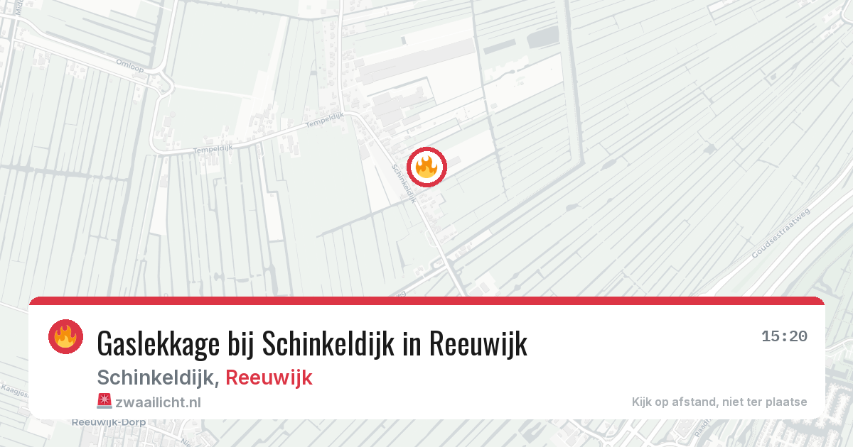 Gaslekkage bij Schinkeldijk in Reeuwijk — 30 jul 2026
