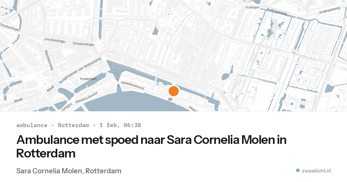 Ambulance met spoed naar Sara Cornelia Molen in Rotterdam — 1 feb 2026