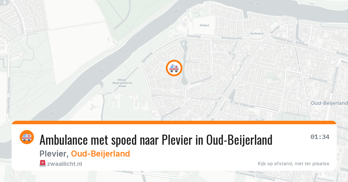 Ambulance met spoed naar Plevier in Oud-Beijerland — 27 jul 2026