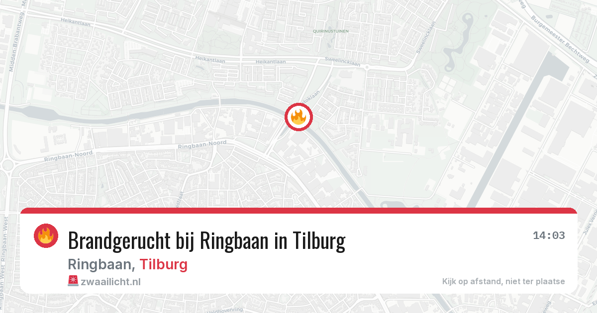 Brandgerucht bij Ringbaan in Tilburg — 18 jun 2026