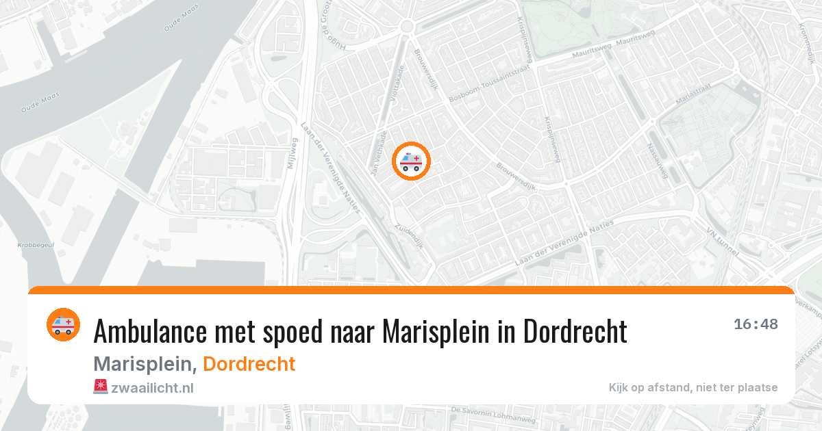 Ambulance met spoed naar Marisplein in Dordrecht — 8 mei 2026