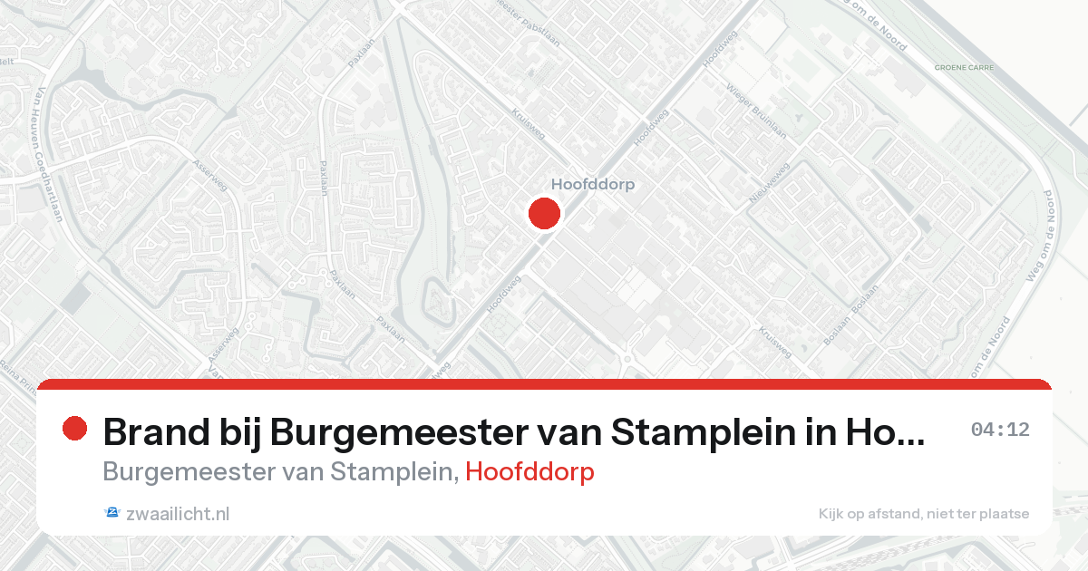 Brand bij Burgemeester van Stamplein in Hoofddorp — 25 mei 2026