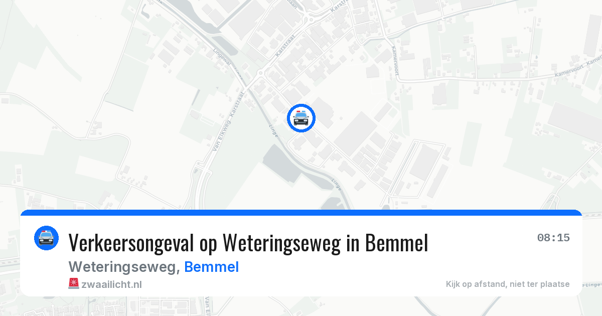 Verkeersongeval op Weteringseweg in Bemmel — 12 mrt 2026